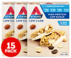3 x Atkins Low Carb Day Break Cappuccino Nut Bars 37g 5pk