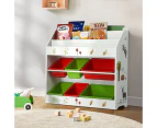 Keezi 3 Tiers Kids Bookshelf Storage Children Bookcase Toy Box Organiser Rack 6 Bins