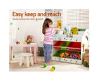 Keezi 3 Tiers Kids Bookshelf Storage Children Bookcase Toy Box Organiser Rack 6 Bins