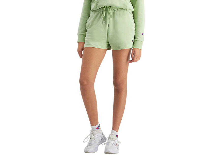 Champion Women's French Terry C Logo Shorts - Green Jade