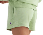 Champion Women's French Terry C Logo Shorts - Green Jade