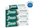 3 x Grants Whitening Natural Toothpaste Spearmint 110g