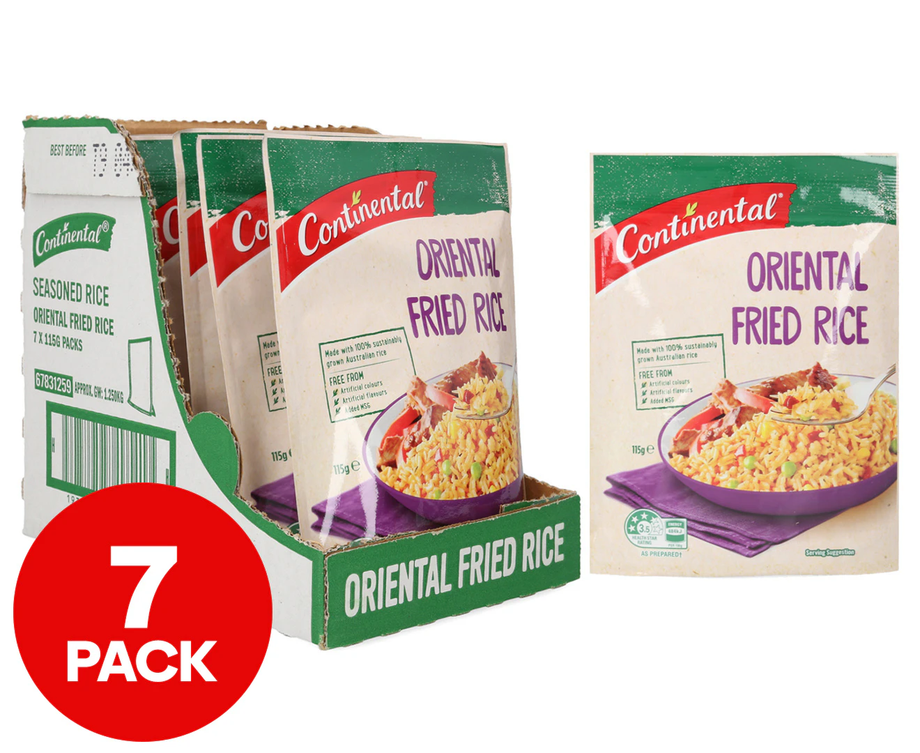 7 x Continental Oriental Fried Rice 115g