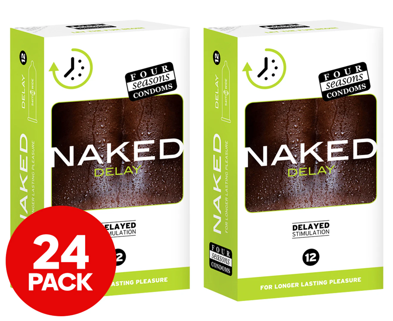 2 x Four Seasons Naked Delay Condoms 12pk