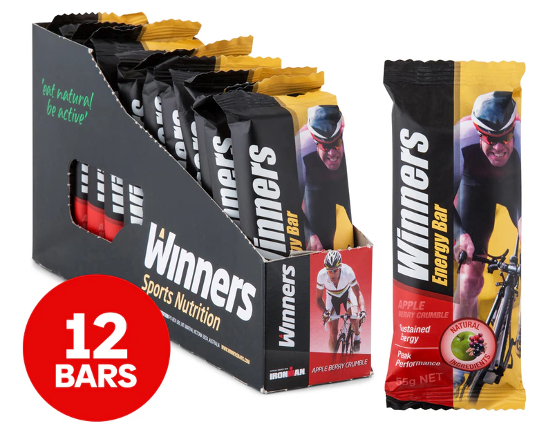 12 x Winners Apple Berry Crumble Energy Bars 55g