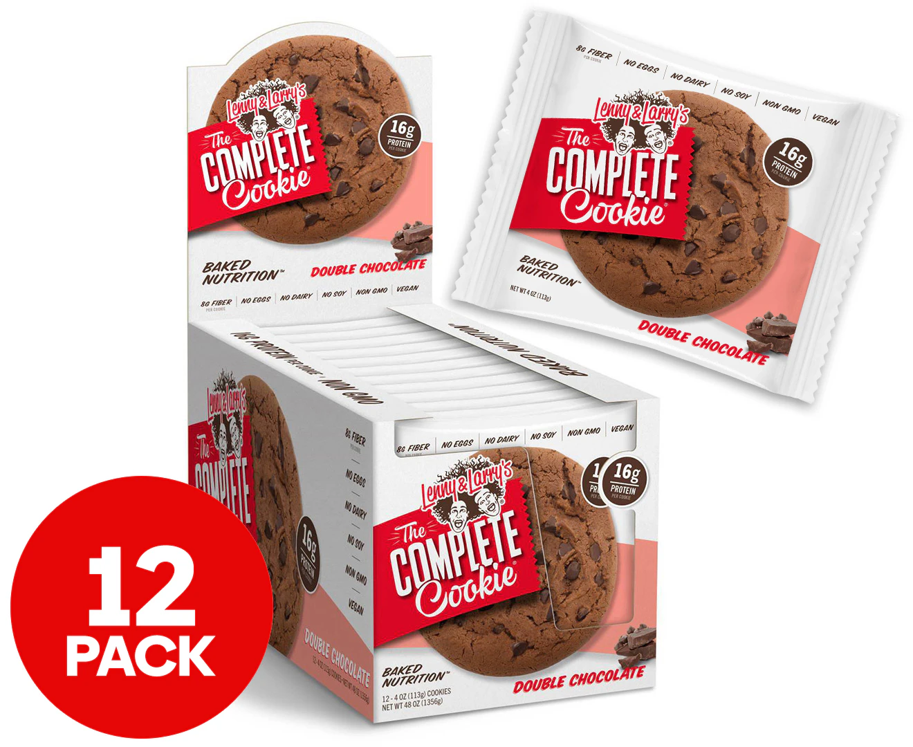 12 x Lenny & Larry's The Complete Cookie Double Choc 113g