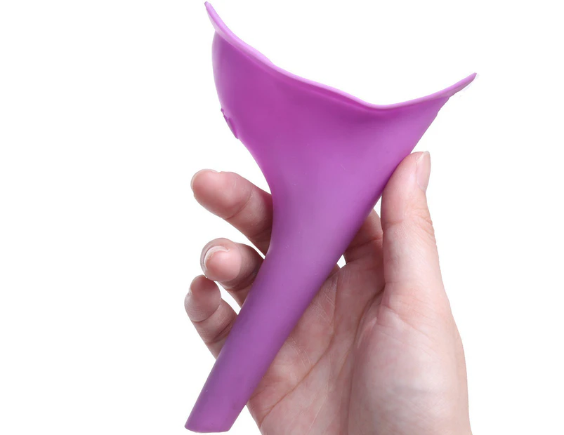 Portable Female Urination Device, Plastic Camping Travel Toilet Women Urinal Funnel Device(Purple)