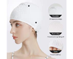 Silicone Swim Cap,Comfortable Bathing Cap Ideal For Curly Short Medium Long Hair, Swimming Cap For Women And Men,white