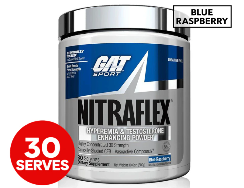 GAT Nitraflex Pre-Workout Blue Raspberry 300g / 30 Serves