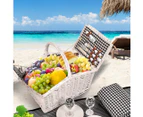 2 Person Picnic Basket Baskets Set Outdoor Blanket Deluxe Wicker Gift Storage