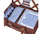 4 Person Picnic Basket Baskets Set Outdoor Deluxe Willow Insulated Storage Carry