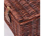 4 Person Picnic Basket Baskets Set Outdoor Deluxe Willow Insulated Storage Carry