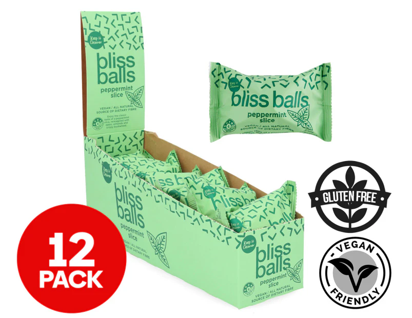 12 x Keep It Cleaner Bliss Balls Peppermint Slice 40g