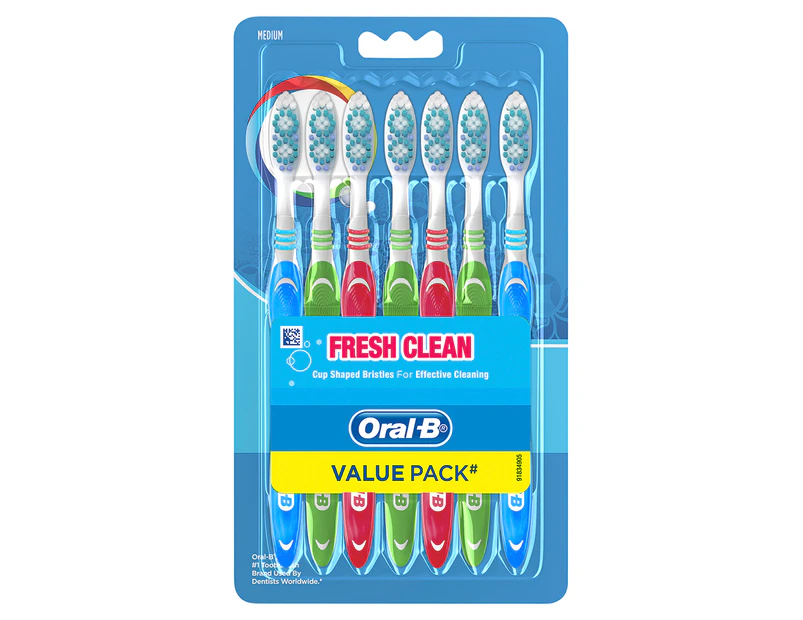 Oral-B Fresh Clean Manual Toothbrushes 7pk - Medium