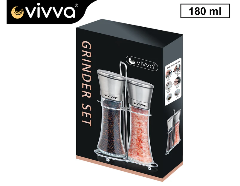 Vivva-2pcs Salt and Pepper Grinders（180ml）