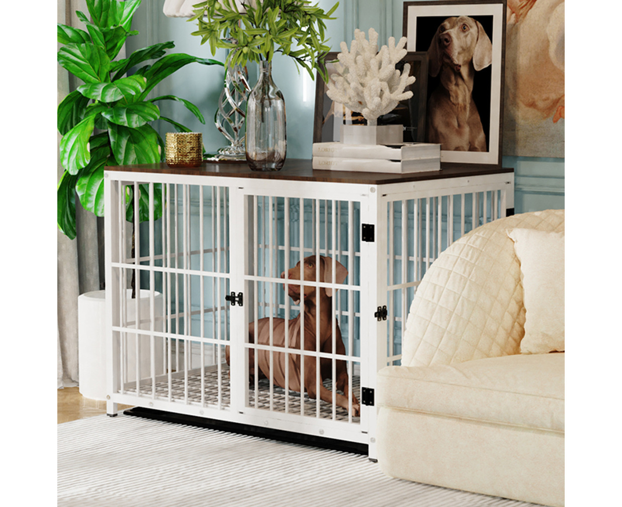 White large best sale dog crate