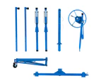 Advwin 11FT Drywall Lift, Panel Hoist 150LBS Heavy Duty Wheel Sheetrock Drywall Lifter Jack Adjustable Telescopic Arm & 3 Lockable Rolling Caster Blue