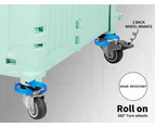Folding Shopping Trolley Cart Portable Rolling Grocery Basket  Wheel Green - Green