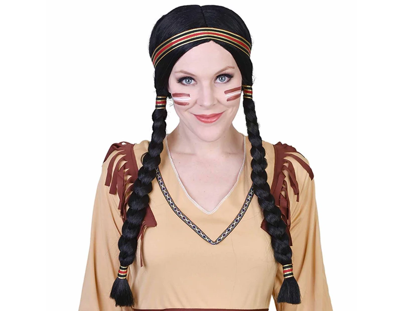 Cheyenne Native American Indian Wig with Headband