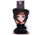 Black Cat Accessories Set Kit - Headband with Ears, Bow Tie & Tail