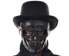 Black Skull Face Mask Halloween - Adult One Size