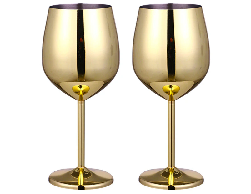 Stainless Steel Wine Glass -  Cute, Unbreakable Wine Glasses for Travel, Camping and Pool - Fancy, Unique and Cool Portable Metal Wine Glass (Set of 2)