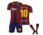 FC Barcelona 2020/21 Home Messi No.10 Soccer Jersey 3-Pieces Kits For Kids Adults