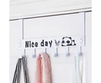 Detachable 6 Hooks Door Hanger Cartoon Clothes Bags Organizer Wall Hanging Storage Rack Holder Hook