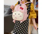 Cartoon Cow Pattern Zipper Backpacks Kids Gift Nylon Student Schoolbag for School - Pink