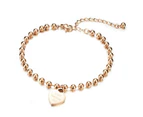 Boxed Heart Love Anklet and Leverback Earrings Set in Rose Gold