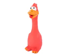 Cartoon Latex Chicken Squeeze Screaming Soft Dog Chew Playing Toy Pet Supplies-Red