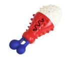 Dog Toy Drumstick Shape Gum Massage Training Toy Small Large Size Dog Chew Toy for Indoor and Outdoor-Red