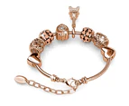 Rose Gold Eiffel Tower Beaded Bracelet Embellished with Swarovski Crystals