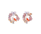 Petite Floral With Bird Stud Earrings