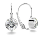 Audrey Lever Back Earrings Embellished with Swarovski crystals - Crystal Clear