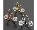 Audrey Lever Back Earrings Embellished with Swarovski crystals - Crystal Clear