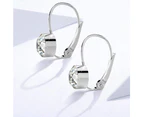 Audrey Lever Back Earrings Embellished with Swarovski crystals - Crystal Clear