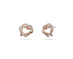 Intertwined Love & Hearts Rose Gold Plated Stud Earrings Embellished with Clear Swarovski crystals