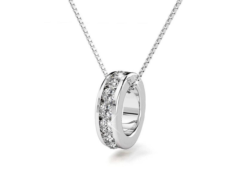 The Ring Pendant Necklace Embellished with Swarovski  crystals