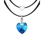 Love To Bermuda Blue Heart Necklace Embellished with Swarovski  crystals