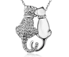 Mr and Mrs Cat Necklace Embellished with Swarovski crystals