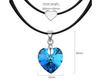 Love To Bermuda Blue Heart Necklace Embellished with Swarovski  crystals