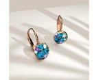 Clustered Austrian Crystals Leverback Earrings