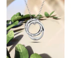 White Gold Triple Interlocking Ring White Pendant Necklace Embellished with Swarovski crystals