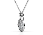 White Gold Pave Set Padlock Necklace Embellished with Swarovski Crystals