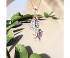 Rose Gold Chain With Rainbow Unicorn Embellished with Swarovski Crystals