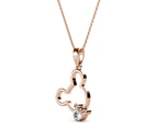 Happy Mickey Periwinkle Teardrop Necklace Embellished with Crystals from Swarovski in Rose Gold