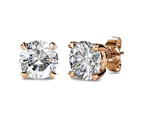 Boxed 2 Pairs Solitaire Studs Earrings Set Embellished with Swarovski crystals