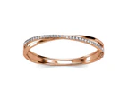 Boxed Lady Bangle And Earrings Set Rose Gold Embellished with Swarovski crystals