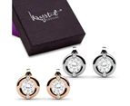 Boxed Millionaire Circle Earrings Set Embellished with Swarovski crystals